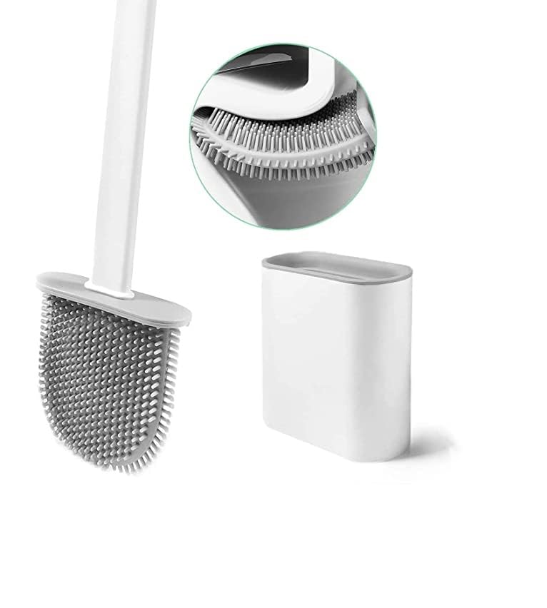 Marve Toilet Brush and Holder Set for Bathroom, Flexible Toilet Cleaning Bowl Brush Head with Silicone Bristles, Compact Size for Storage and Organization - Image 3
