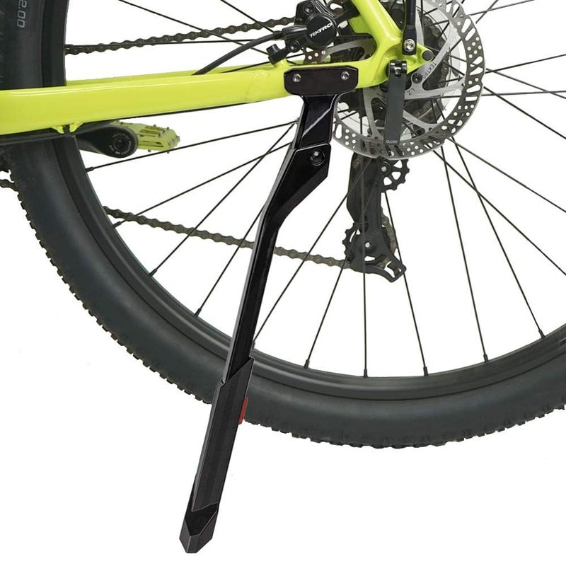 BV Bike Kickstand - Mountain Bike Kick Stand for 24-29" Bicycles - Adjustable Length, Non-Slip Sole, Aluminum Alloy Material - Black Bicycle Kickstand - Image 1