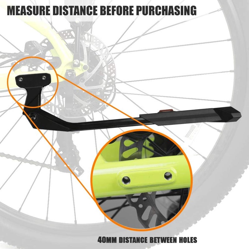 BV Bike Kickstand - Mountain Bike Kick Stand for 24-29" Bicycles - Adjustable Length, Non-Slip Sole, Aluminum Alloy Material - Black Bicycle Kickstand - Image 3