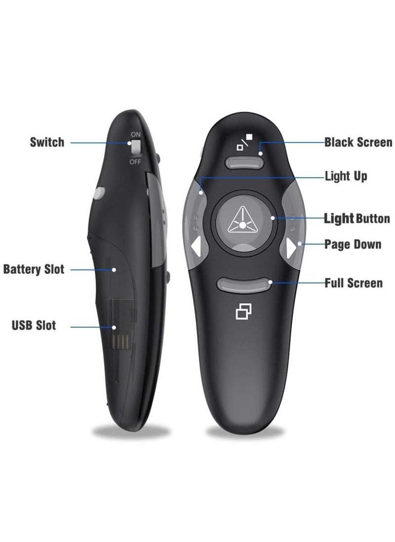 Generic - Presentation Clicker Wireless Presenter Remote Clicker for PowerPoint Presentation Remote, RF 2.4GHz USB Presentation Clicker PPT PowerPoint Clicker for Mac, Keynote, Computer, Laptop - Image 1