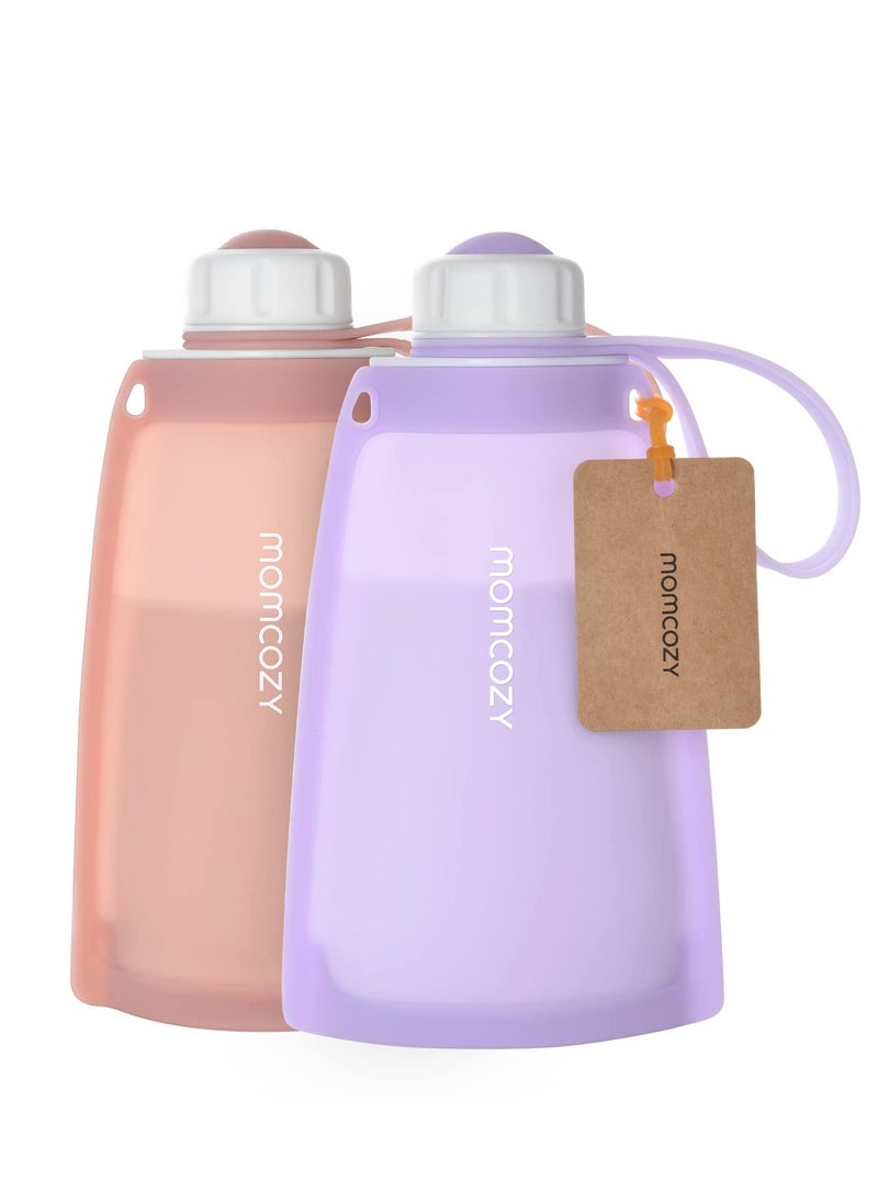 Momcozy Silicone Breast Milk Bags, Reusable Breastmilk Bags for Breastfeeding, 250ml Breast Milk Saver, Leakproof Milk Freezer Storing Pouches, BPA Free  - Image 1