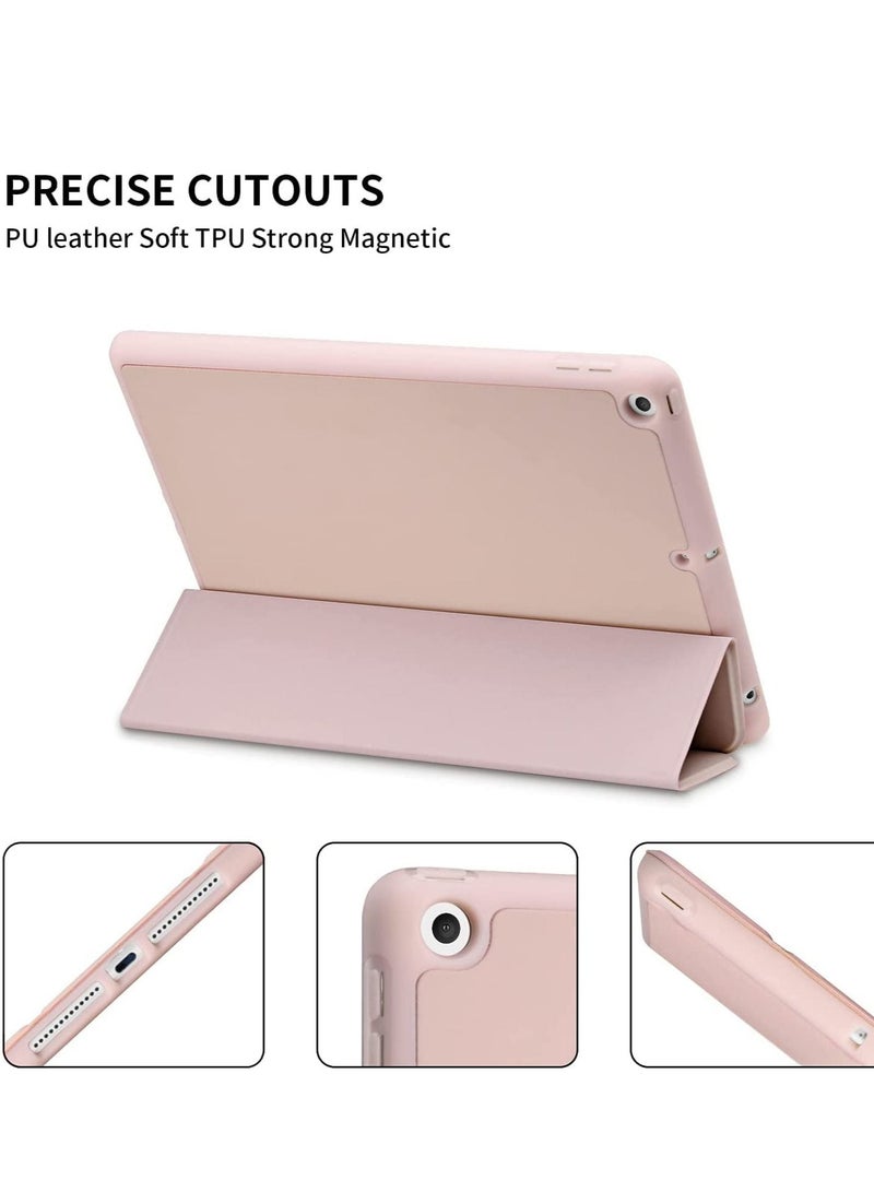 iPad 9th/8th/7th Generation case (2021/2020/2019) iPad 10.2-Inch Case with Pencil Holder [Sleep/Wake] Slim Soft TPU Back Smart Magnetic Stand Protective Cover Cases (Rose Pink) - Image 4