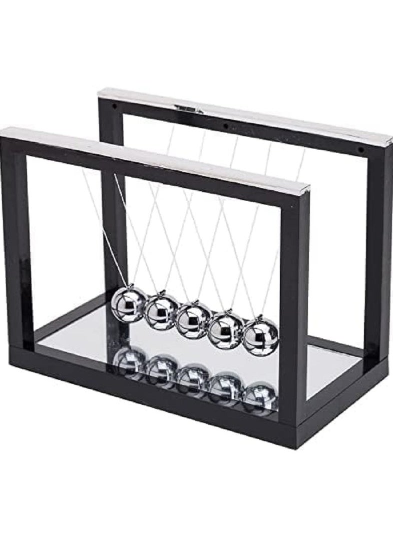 Newton Swing Magnetic Balance Balls Pendulum Iron Balls Home Office Toy Black  - Image 1