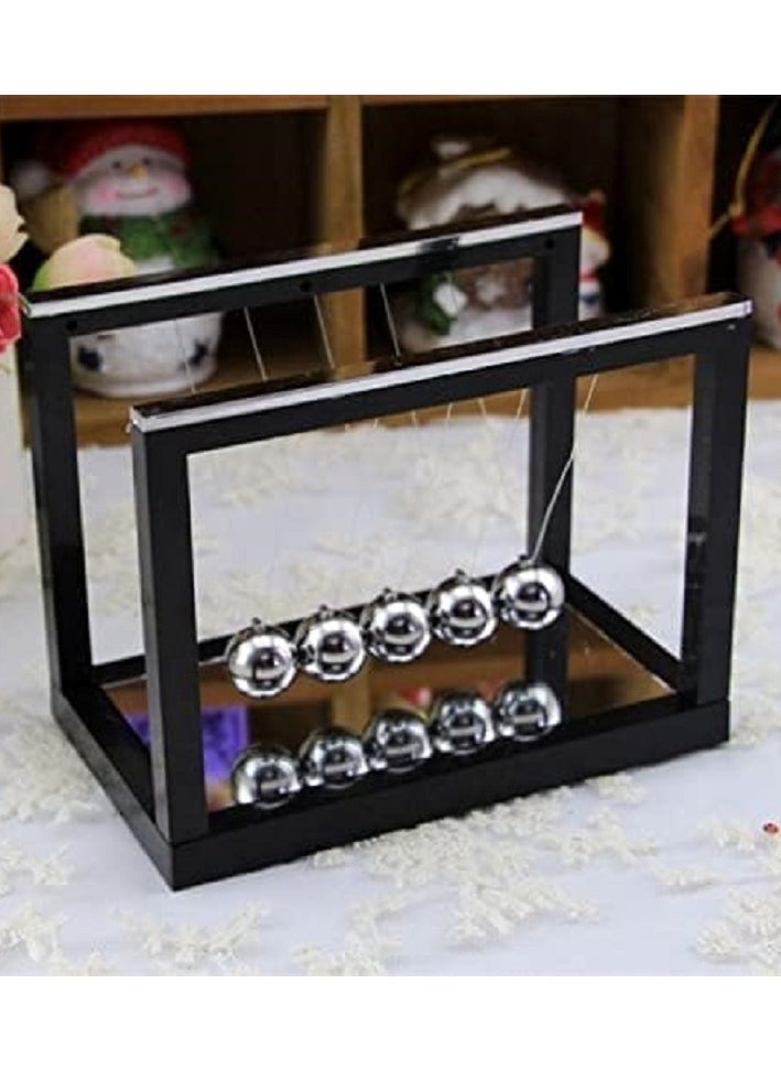 Newton Swing Magnetic Balance Balls Pendulum Iron Balls Home Office Toy Black  - Image 2