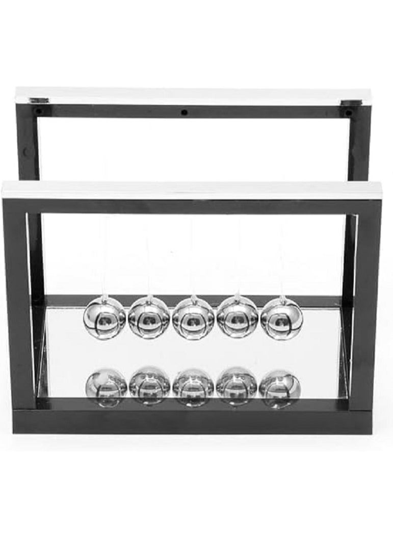 Newton Swing Magnetic Balance Balls Pendulum Iron Balls Home Office Toy Black  - Image 3