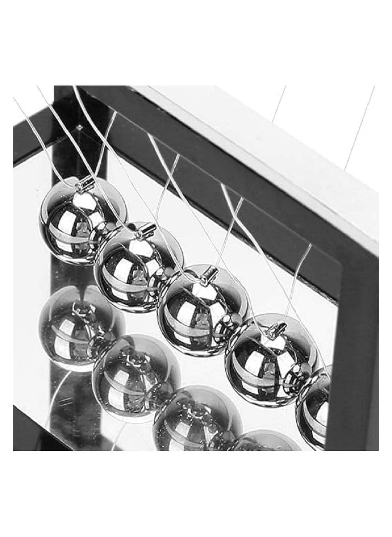 Newton Swing Magnetic Balance Balls Pendulum Iron Balls Home Office Toy Black  - Image 5
