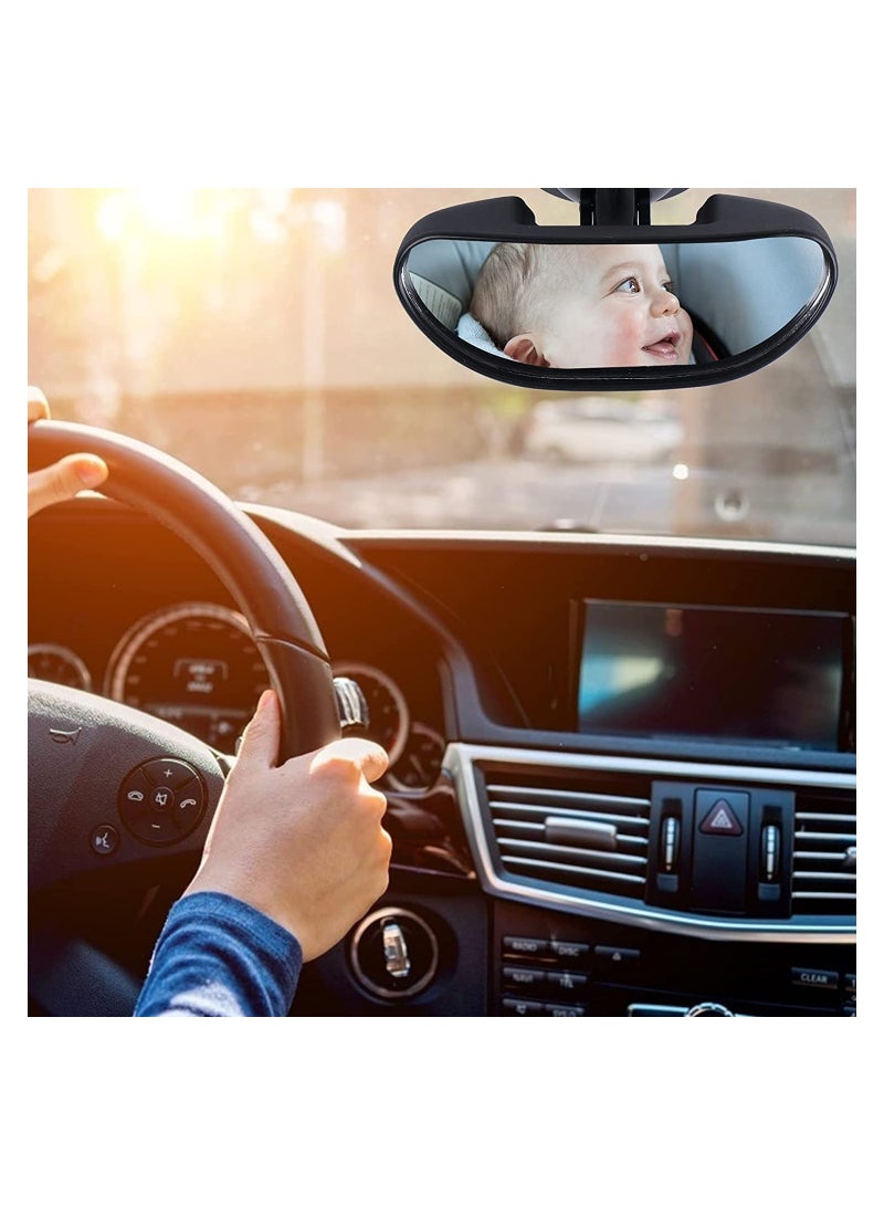 SYOSI Car Backseat Safety Mirror Baby Car Mirror for Rear View Shatterproof Baby Backseat Mirror with Suction Cup 360° Adjustable Safety Car Seat Mirror for Rear Facing Infant Clear Wide Vision - Image 2