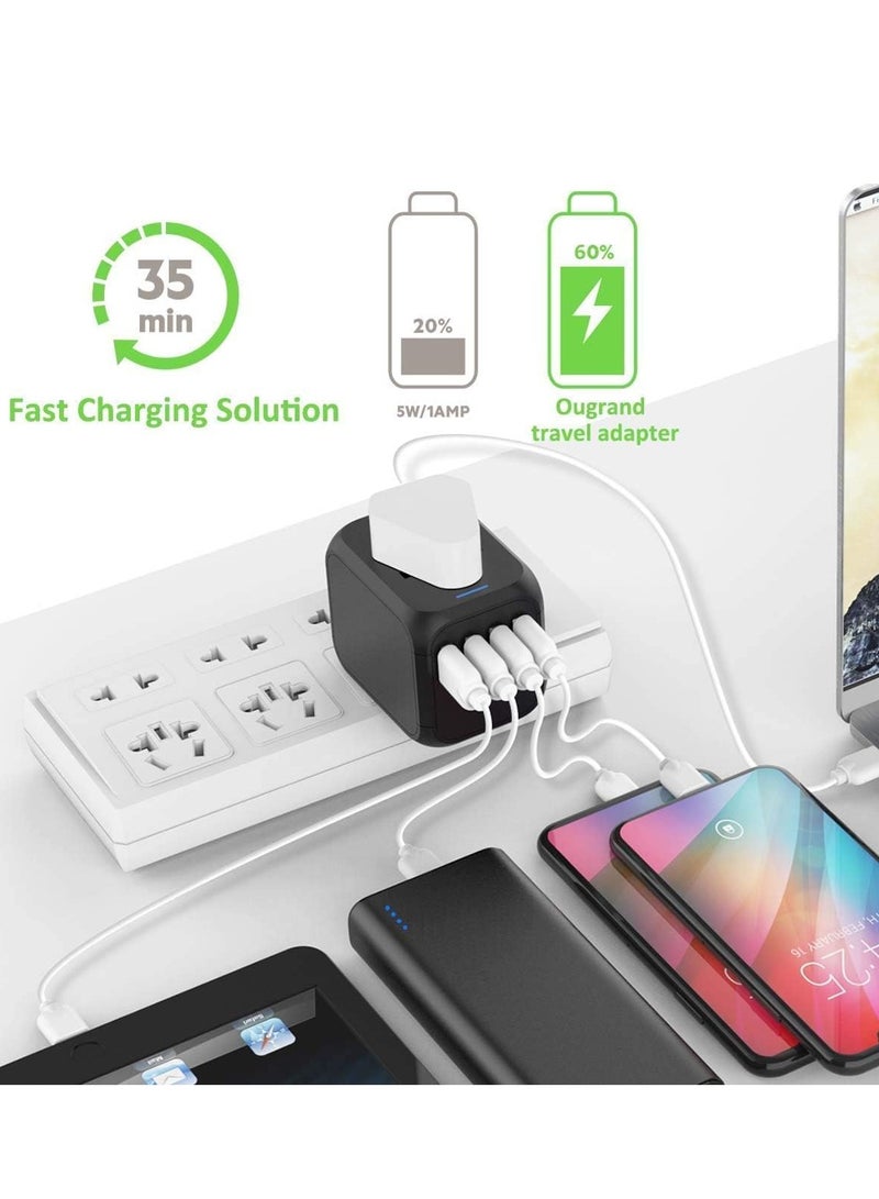 ELTRAZONE International Power Adapter – All-in-One Wall Outlet Adaptor Charger with High-Speed 2.4A 3 USB Ports & 3.0A Type-C, Worldwide Travel Plug Adapter for Universal Use - Image 4