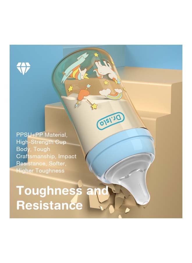 Dr.isla زجاجة حليب الأطفال PB01، 160 مل، مخصصة للرضع والأطفال الصغار، حلمة سيليكون، مادة PPSU+PP، نظام أير فليكس، مقاومة للصدمات، وردي - Image 4