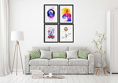 Uhomate 4 pcs Set Jack Sally Nightmare Before Christmas Abstract Art Home Canvas Wall Art Inspirational Quotes Wall Decor for Living Room for Bedroom M032 (8X10) - Image 2