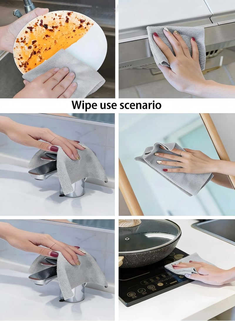 AiheArron 40Pcs Extractable Cleaning Cloths,Reusable Microfiber Towel Rags Disposable Cleaning Cloth Lazy Rags Washcloth Washable for House Kitchen Car Restaurant (Grey, 2 box) - Image 3