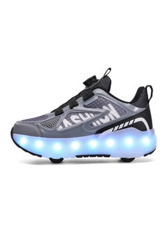 Generic Binlebird Kids 4-Wheel Glowing Detachable Sneakers 8168 gray four-wheel charging model 
