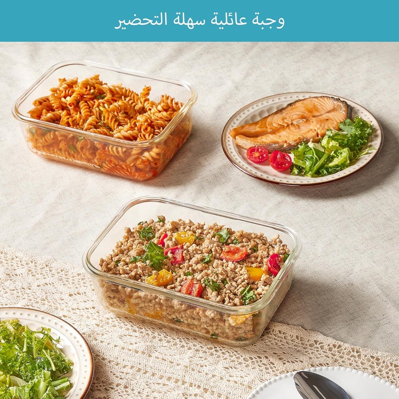 2Pack 1860ml Large Glass Food Storage Containers with Airtight Leak Proof Lids - Image 5