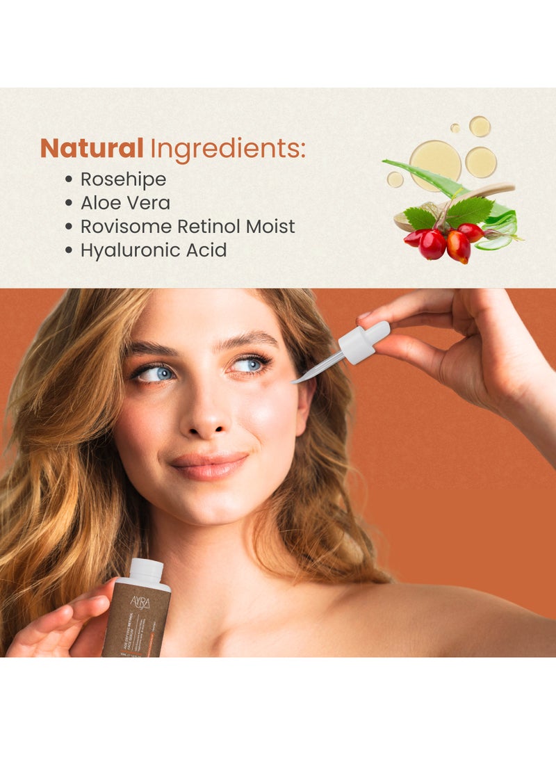 Ayra Organic - Ayra Organic Age Defying Retinol Face Serum – 30ml | With Rovisome Retinol, Hyaluronic Acid & Aloe Vera | Organic & Eco-Friendly | Reduces Fine Lines & Wrinkles - Image 1