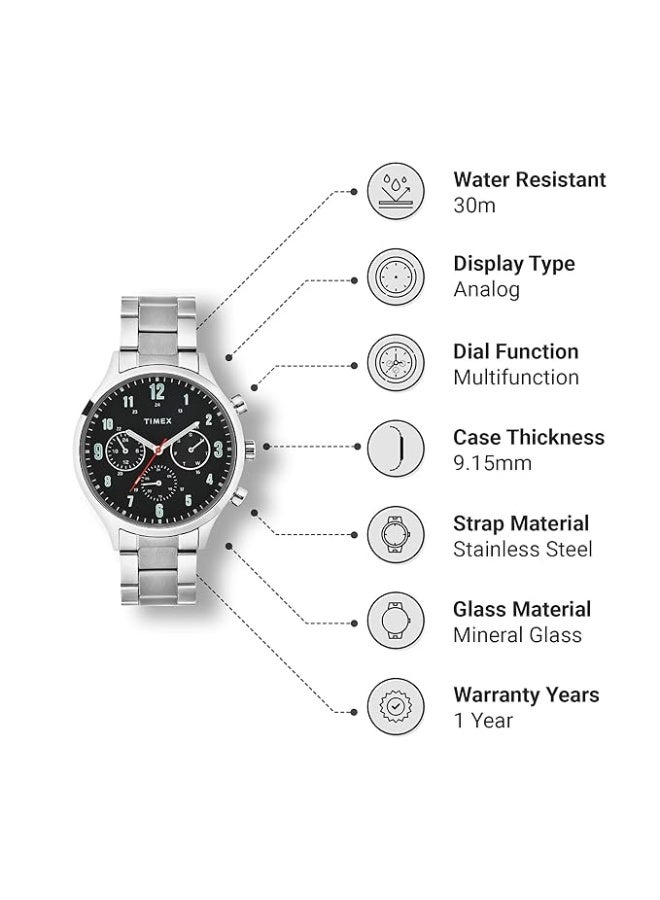 TIMEX Analog Watch for Men with Round Dial & Water Resistant Man's Wrist Watches - Image 2