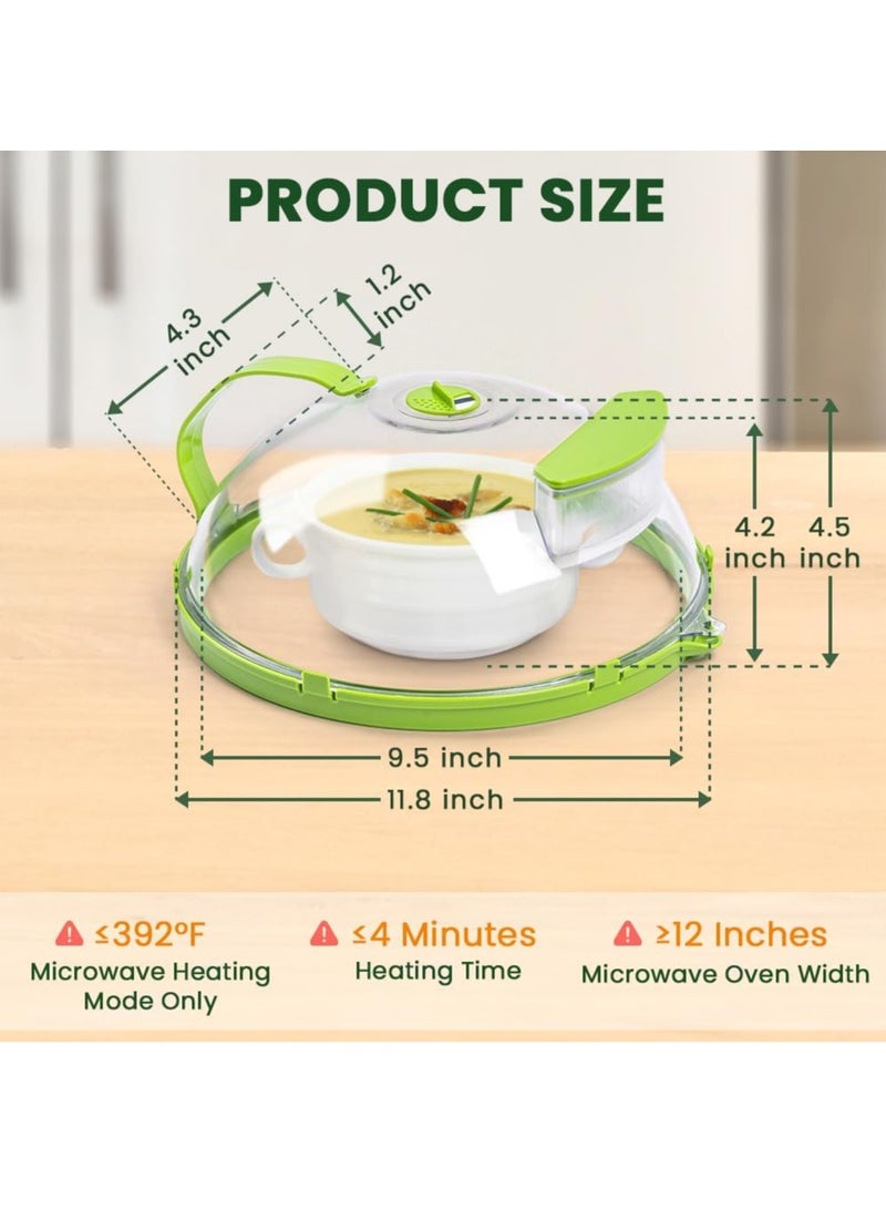 جيرينك غطاء ميكروويف للطعام ، غطاء رش ميكروويف شفاف بمقبض وصندوق تخزين مياه ، أغطية أطباق 10 بوصة ، أدوات المطبخ وملحقاتها ، أساسيات المنزل لهدايا المنزل الجديدة - Image 5