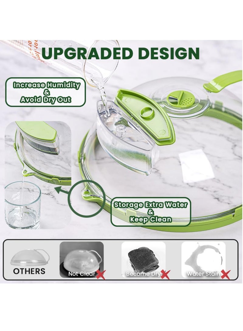 جيرينك غطاء ميكروويف للطعام ، غطاء رش ميكروويف شفاف بمقبض وصندوق تخزين مياه ، أغطية أطباق 10 بوصة ، أدوات المطبخ وملحقاتها ، أساسيات المنزل لهدايا المنزل الجديدة - Image 3