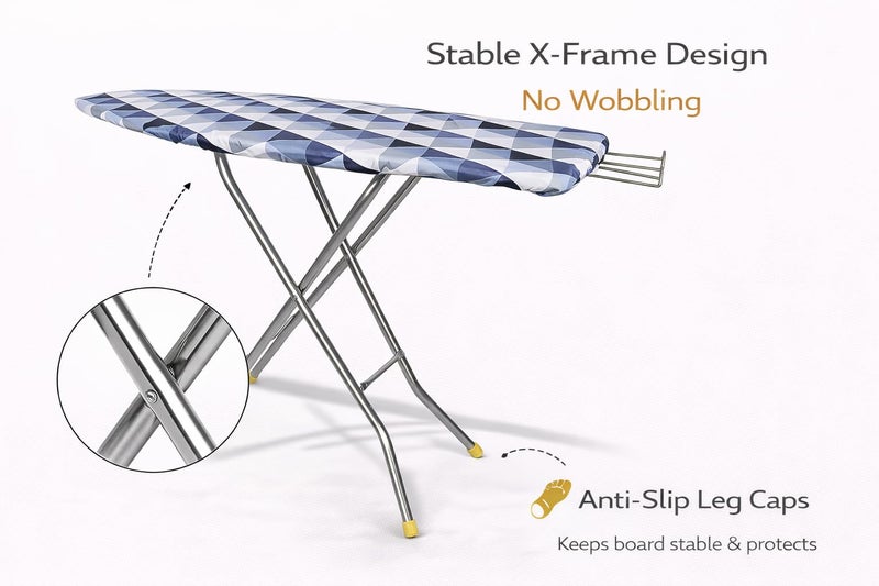 Maanit Wooden Heavy Self Standing Ironing Board/Table 18 Inch | Foldable Portable Iron Board with Iron Stand | Strong Stable Base for Home Use - Image 3