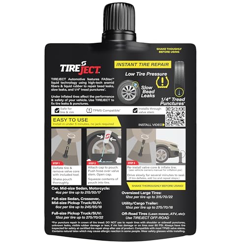 TireJect Automotive Sedan/Crossover/Truck 2-in-1 Tire Sealant & Bead Sealer Kit for tire repair of leaks and punctures - Image 3