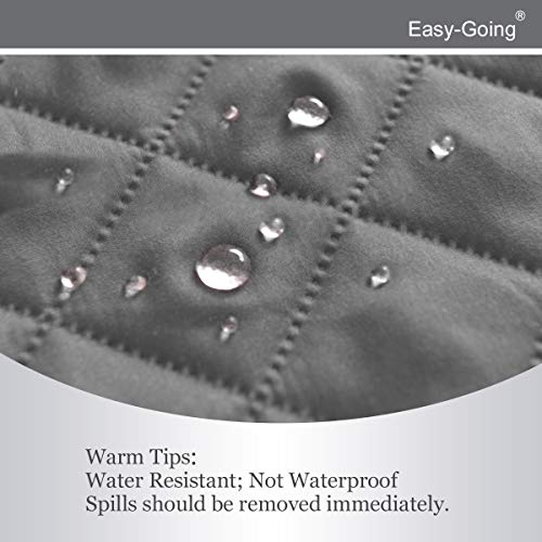 Easy-Going Reversible Loveseat Couch Cover for 2 Cushion Couch Sofa Cover for Dogs Water Resistant Furniture Protector with Foam Sticks Elastic Straps for Pet (Loveseat, Gray/Light Gray) - Image 4