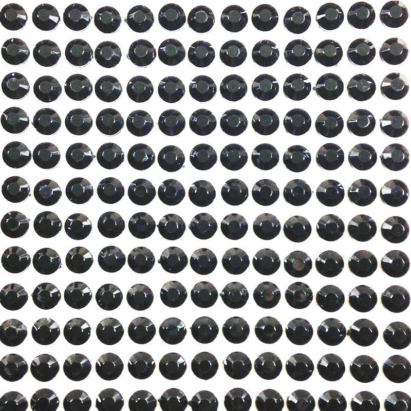 Wrapables 500Piece Adhesive Rhinestone Crystal Diamond Stickers 6mm Black