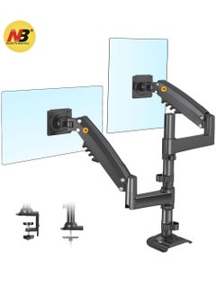 NB NORTH BAYOU Dual Monitor Desk Mount Stand Full Motion Swivel Computer Monitor Arm Monitor Holder Fits 2 Screens up to 27'' with Load Capacity 4.4~19.8lbs for Each Monitor H180-G  - Image 1