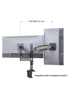 NB NORTH BAYOU Dual Monitor Desk Mount Stand Full Motion Swivel Computer Monitor Arm Monitor Holder Fits 2 Screens up to 27'' with Load Capacity 4.4~19.8lbs for Each Monitor H180-G  - Image 5