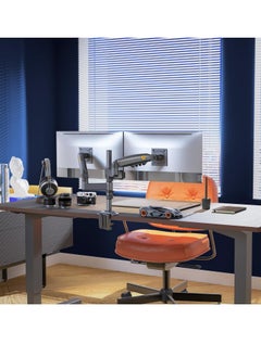 NB NORTH BAYOU Dual Monitor Desk Mount Stand Full Motion Swivel Computer Monitor Arm Monitor Holder Fits 2 Screens up to 27'' with Load Capacity 4.4~19.8lbs for Each Monitor H180-G  - Image 3