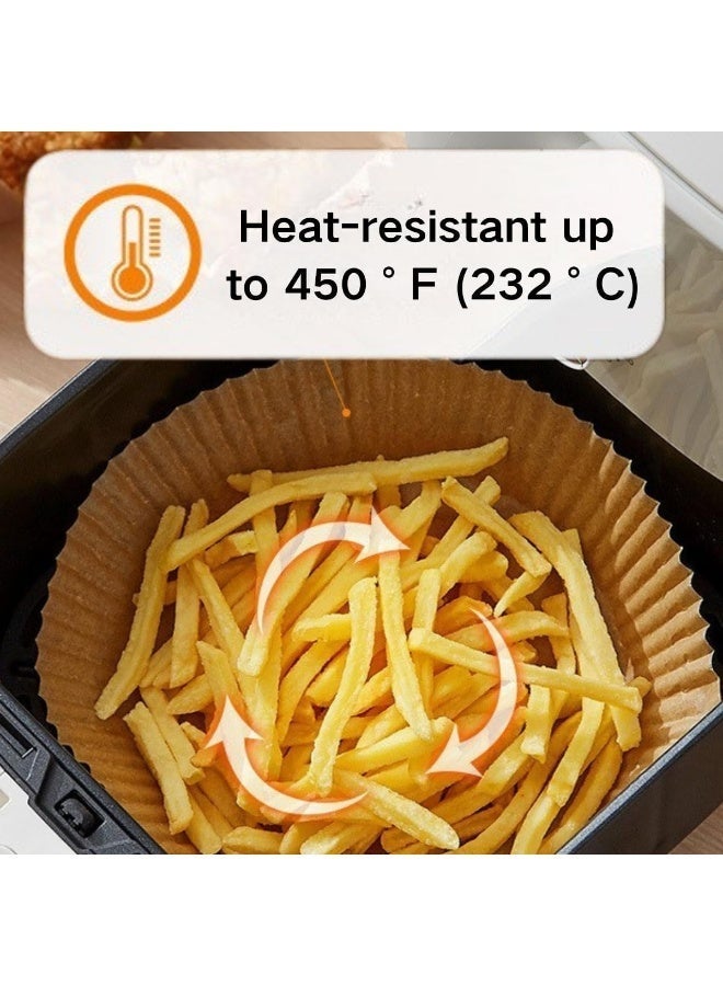 HOMESTAR 50 PCS Square Air Fryer Liners With Raised Rims, Parchment Paper For Pizza, Baking & Steaming, Oil-proof Water-proof, Food Grade Parchment for AirFryer, Steamer, Microwave Etc ,8inch - Image 5