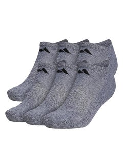 Adidas Men'S Athletic Cushioned No Show Socks With Arch Compression For A Secure Fit (6-Pair), Heather Grey/Black, Large 