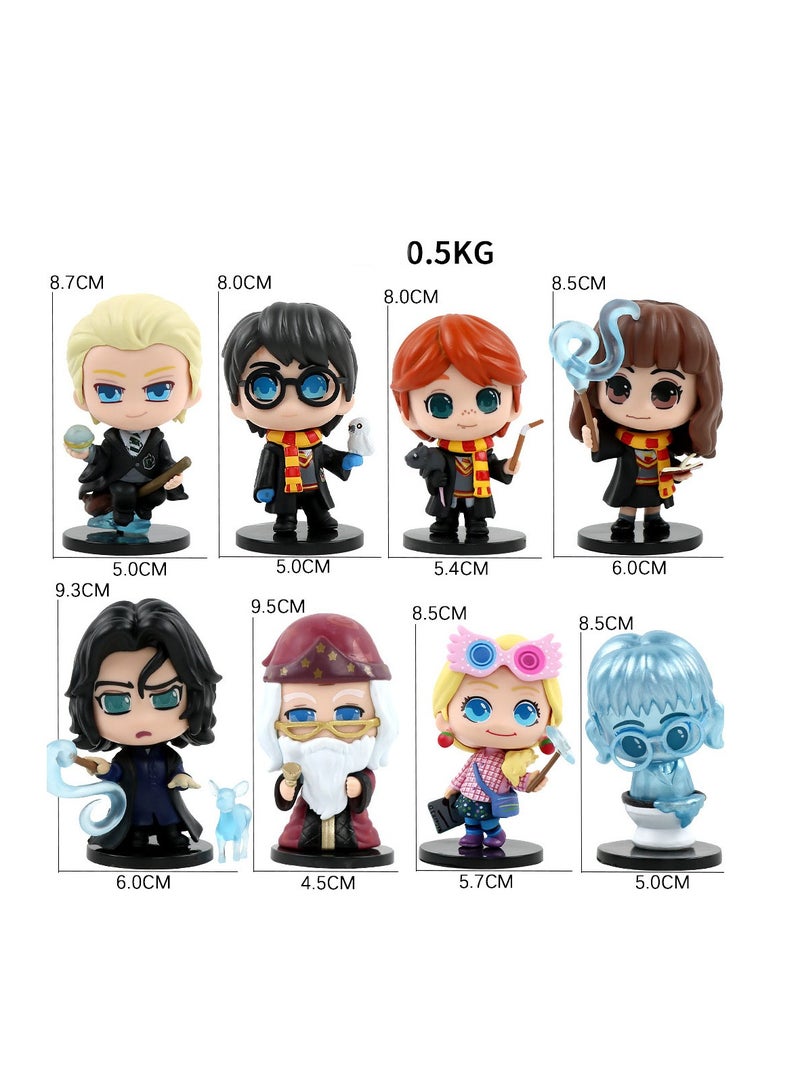 Harry Potter Collectible Figure Set of 8  Miniature Hermione Ron  Harry Potter Model Figurines  Display Pieces Perfect for Magical World Collectors - Image 2