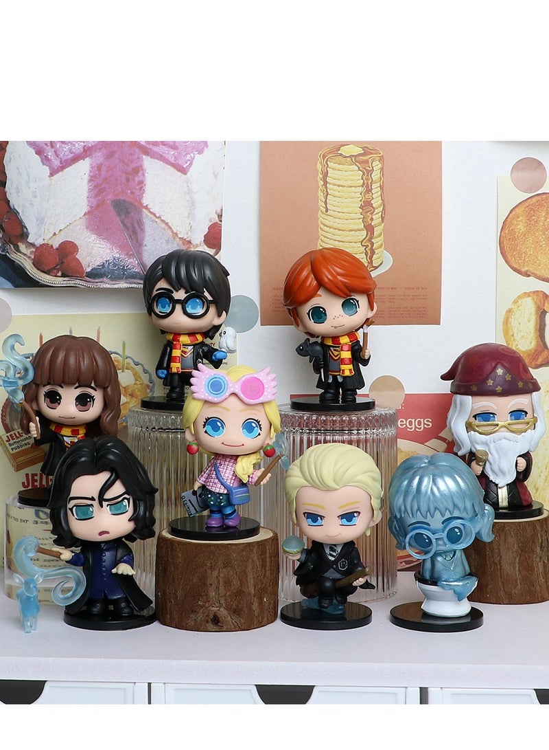 Harry Potter Collectible Figure Set of 8  Miniature Hermione Ron  Harry Potter Model Figurines  Display Pieces Perfect for Magical World Collectors - Image 5