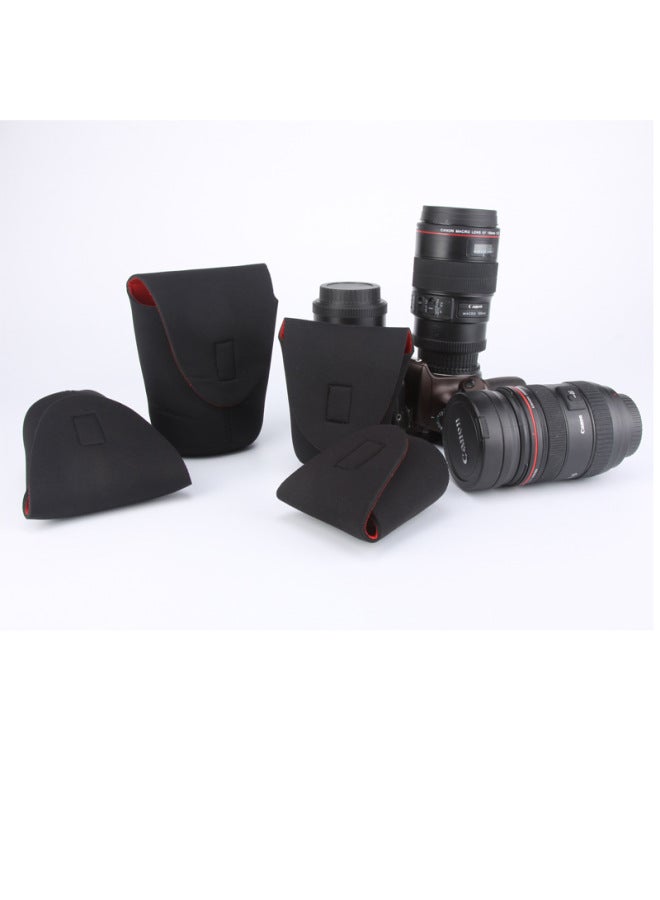 SLR Camera Lens Bag Lens Barrel Thickened Diving Material Waterproof Lens Bag Red And Black Lens Cover Anti-shock And Anti-collision-Color:Customized Customer LOGO (consulting Business Personnel)  - Image 3