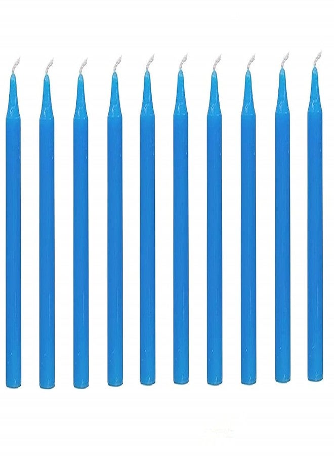 Kigs Enterprise Pack of 10 Pcs 5 Inch 14 mm Premium Blue Taper Candles, Blue Spell Candles, Blue Stick Candles (Pack of 10 Pcs) (5 Inch, 14mm) (Blue)