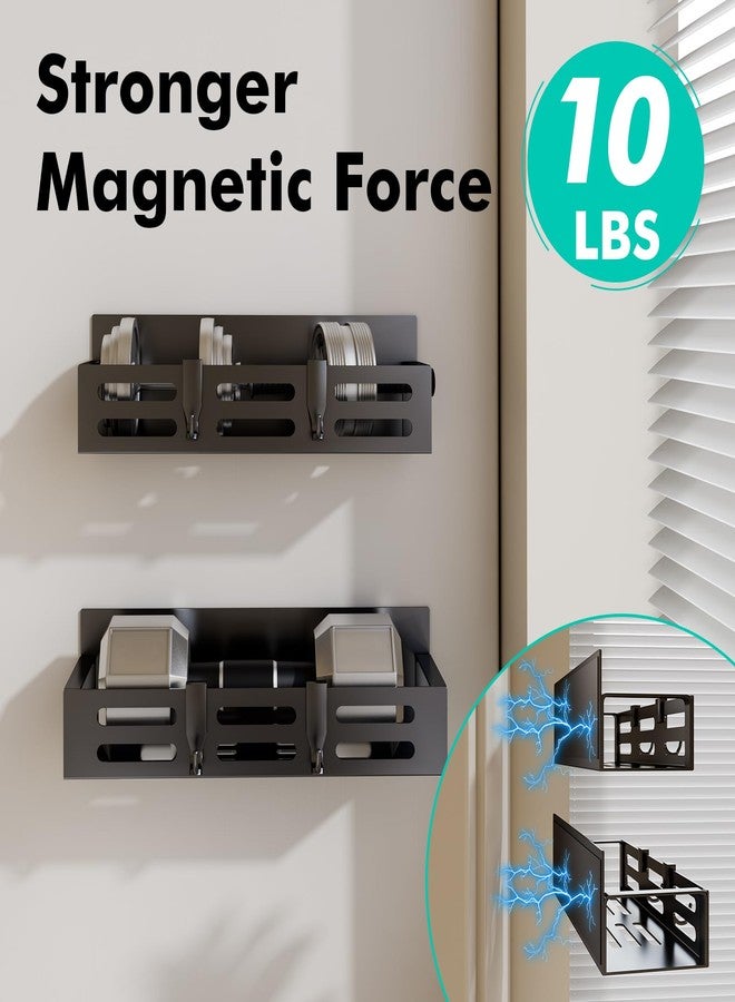SETBAOO 4 Pack Magnetic Spice Rack for Refrigerator with 4-Hook Rack and Paper Towel Holder, Black Magnetic Shelf and Fridge Kitchen Cabinet Organizers Storage Seasoning Organization Mini Shelves. - Image 3