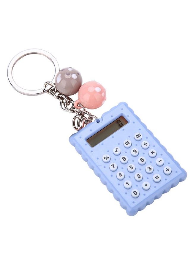 Thoraya Mini Portable Cute Cookies Style Key Chain Calculator Candy Color Pocket Calculator (Blue)  - Image 4