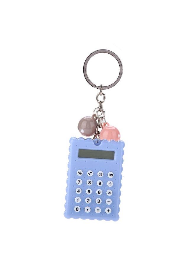 Thoraya Mini Portable Cute Cookies Style Key Chain Calculator Candy Color Pocket Calculator (Blue)  - Image 3