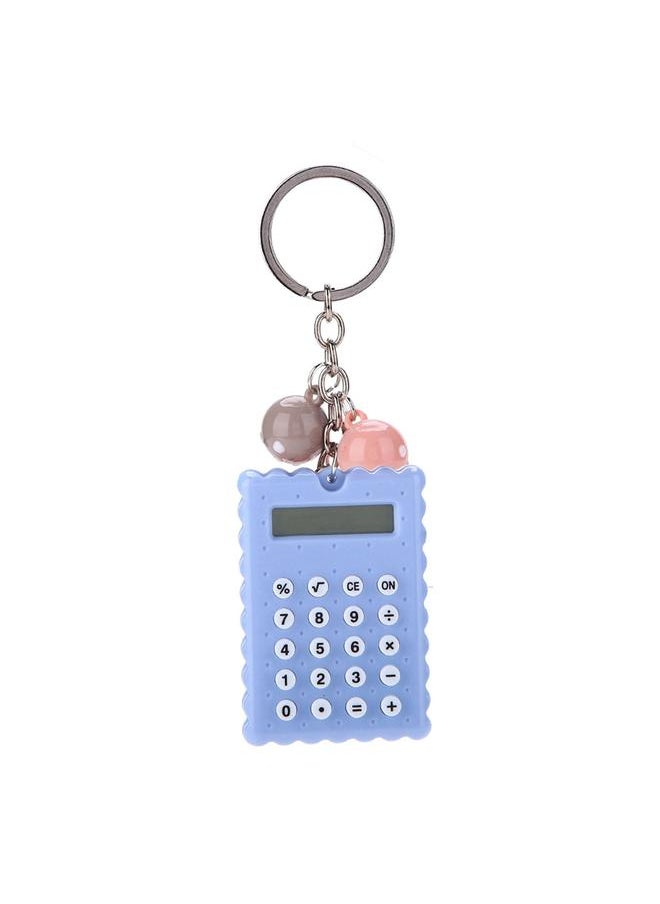 Thoraya Mini Portable Cute Cookies Style Key Chain Calculator Candy Color Pocket Calculator (Blue)  - Image 5