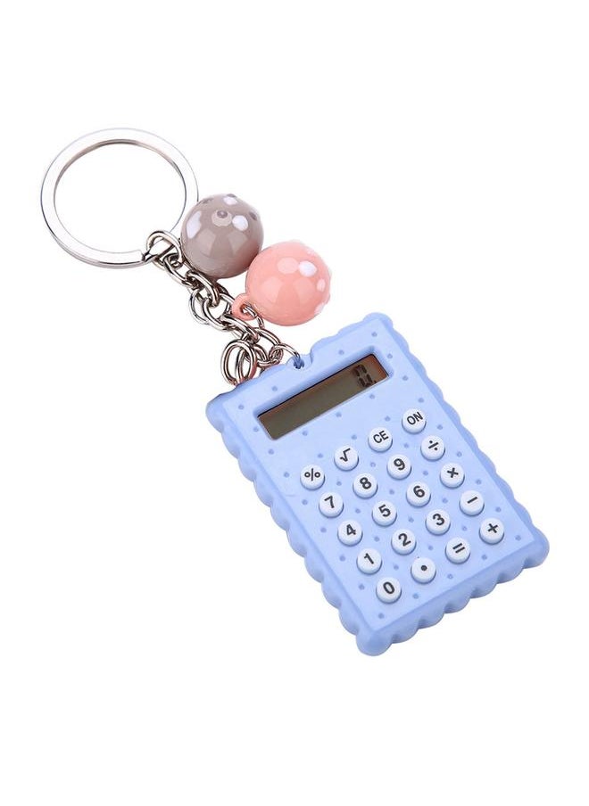 Thoraya Mini Portable Cute Cookies Style Key Chain Calculator Candy Color Pocket Calculator (Blue)  - Image 2