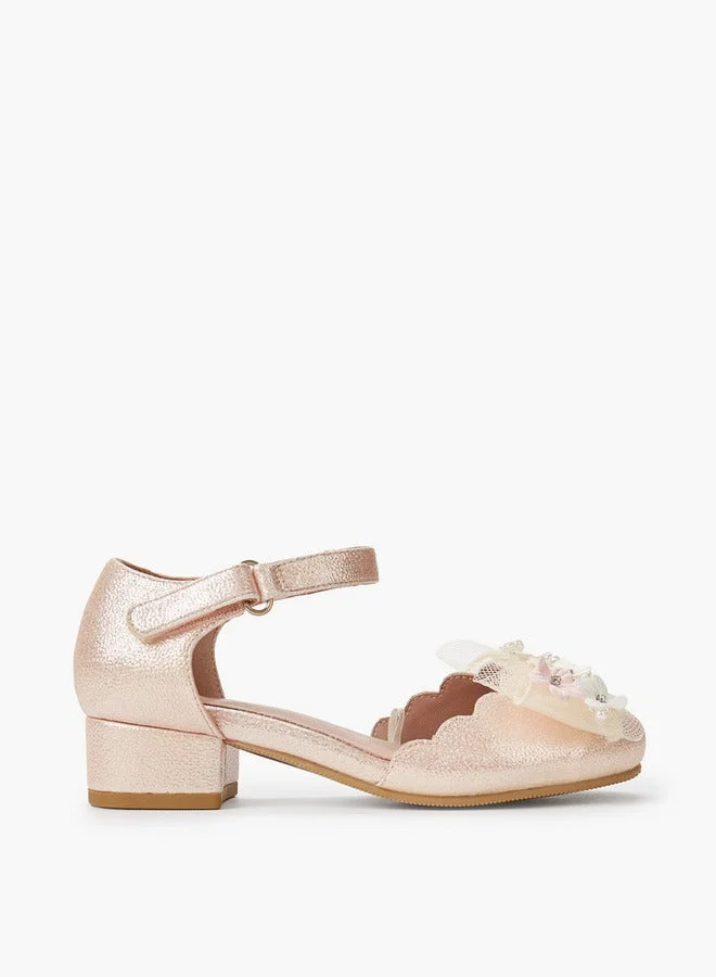 سيليست Girls Floral Embellished Block Heel Shoes Ramadan Collections