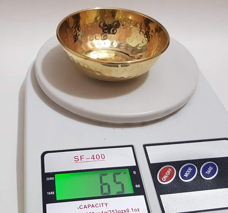 Pure Source India Pure Source India Kitchen Special Brass Hand Made Hammered Bowl (3.75 Inch ) - Set of 4 Pcs - Image 3