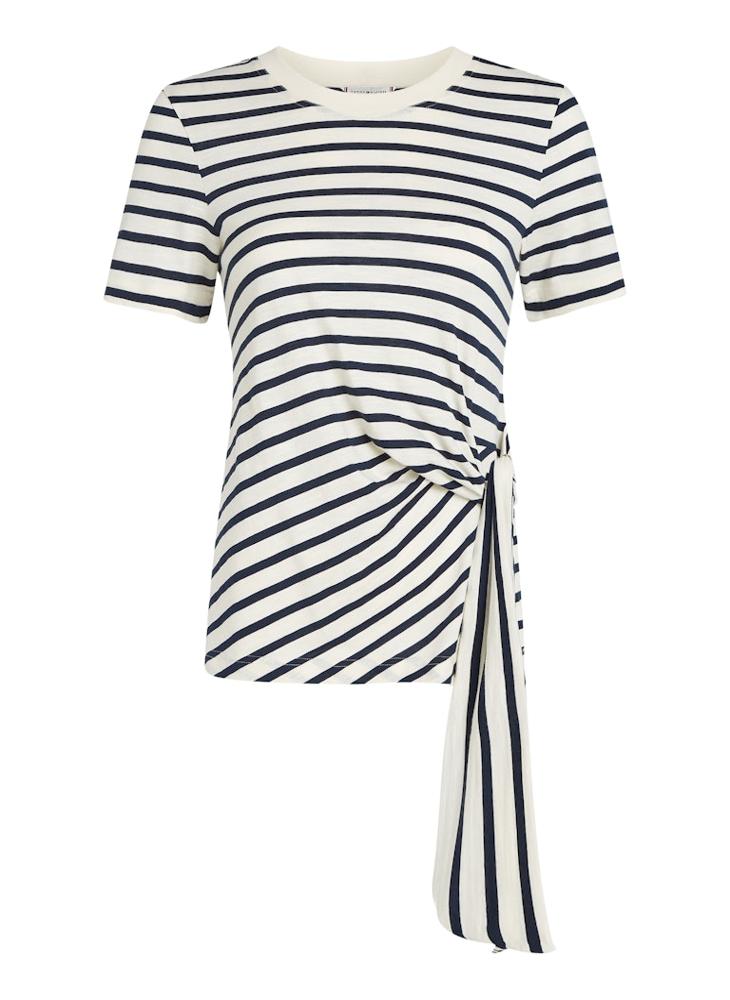 تومي هيلفيغر تي شيرت بأكمام قصيرة بياقة دائرية وعقدة - Image 5