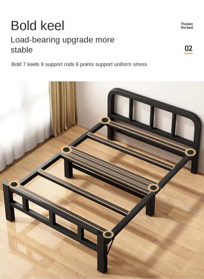 Generic Folding bed installation-free,plank bed, Portable Foldable Beds Strong Sturdy Frame,lunch break bed, simple bed, iron bed,Home and Office economy bed 100x190cm  - Image 5