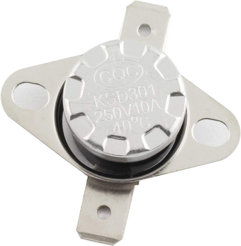RuiLing 5-Pack KSD301 40 Degrees Centigrade Thermostat Thermal Control Switch 250V 10A Normally Closed NC Thermostat Temperature Switch - Image 2