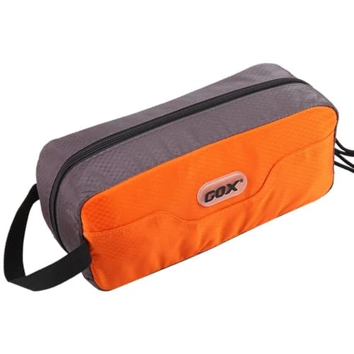 GOX Small Travel Toiletry Bag, Dopp Kit Case For Men, Multifunction Organizer Pouch (Orange/Grey) - Image 1