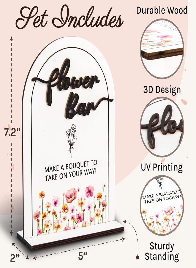 Stofinity Wooden Flower Bar Sign Bridal Shower Decor - Bloom Bar Sign Wedding Accessories For Reception, Bloom Bar Supplies for Wedding Table Decor - Image 2