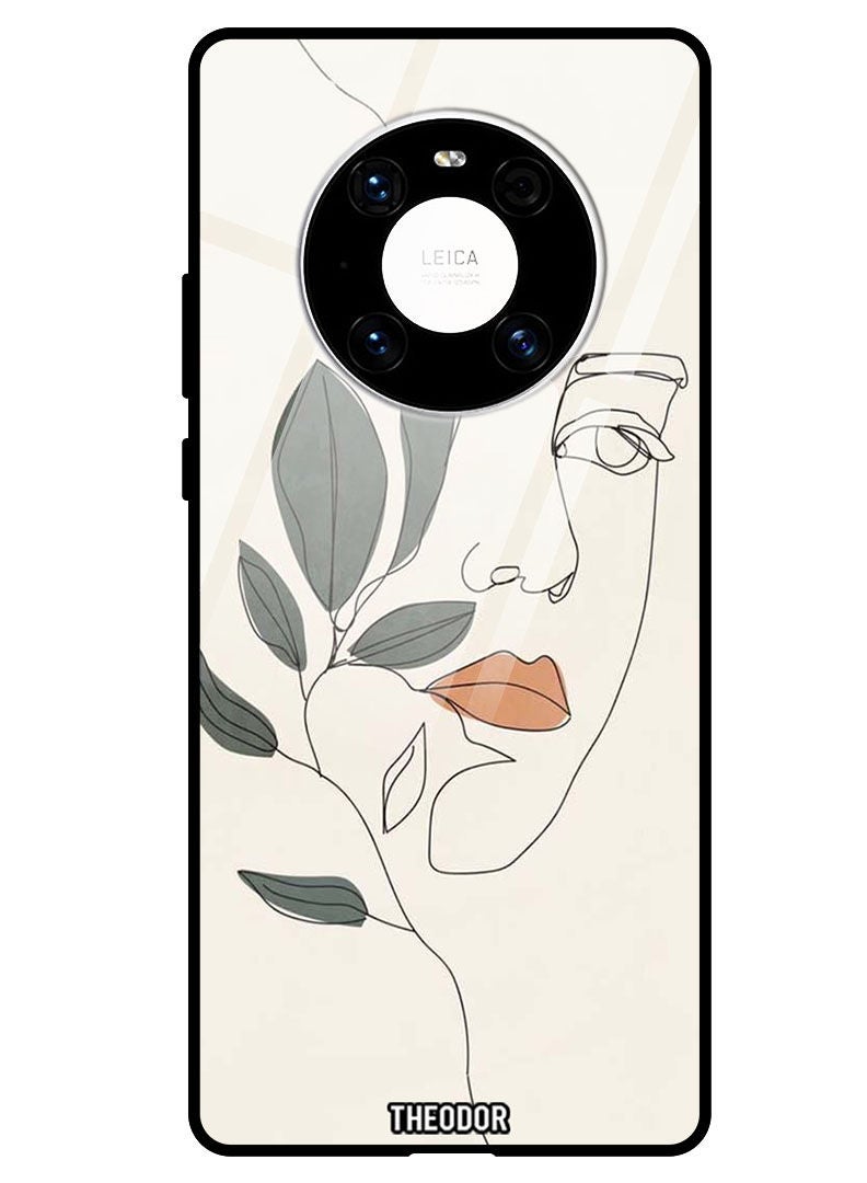 Theodor Protective Tempered Glass Case Cover HUAWEI MATE 40 PRO 5G  Girl Art - Image 1