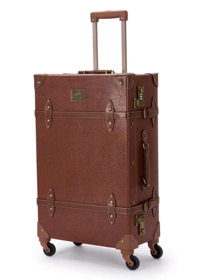 LIMRA Travel Bag Classic Leather Luggage 1 pcs Size 28 inch BROWN Color - Image 1