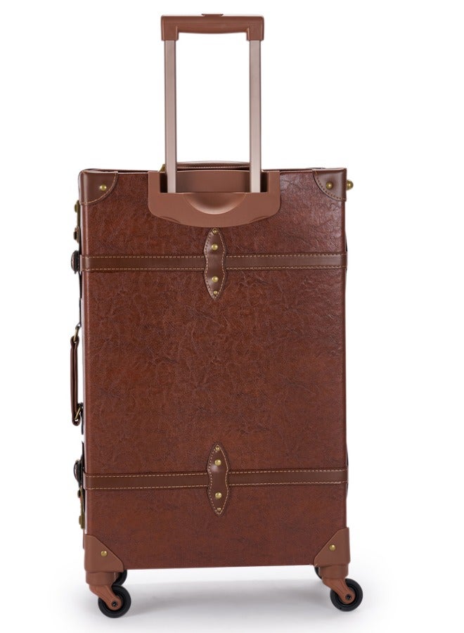 LIMRA Travel Bag Classic Leather Luggage 1 pcs Size 28 inch BROWN Color - Image 3