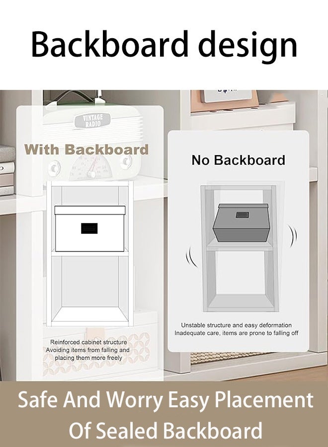 كوزينيست خزانة كتب 6 مكعبات مع لوحة خلفية، رف تخزين خشبي منظم لغرفة المعيشة والمكتب، سهلة التركيب - Image 4